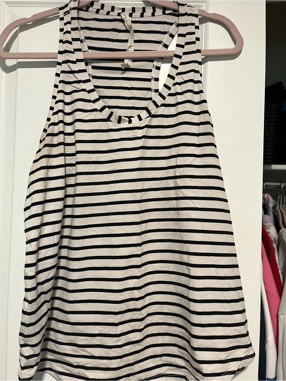 lululemon athletica Black and White Striped Tank size 12